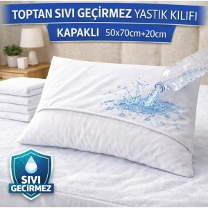 Toptan sıvı geçirmez yastık kılıfı kapaklılı 50x70cm+20cm paylı